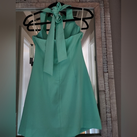 New The Wolf Gang Inka Mini Vest Dress In Aqua - Picture 5 of 9